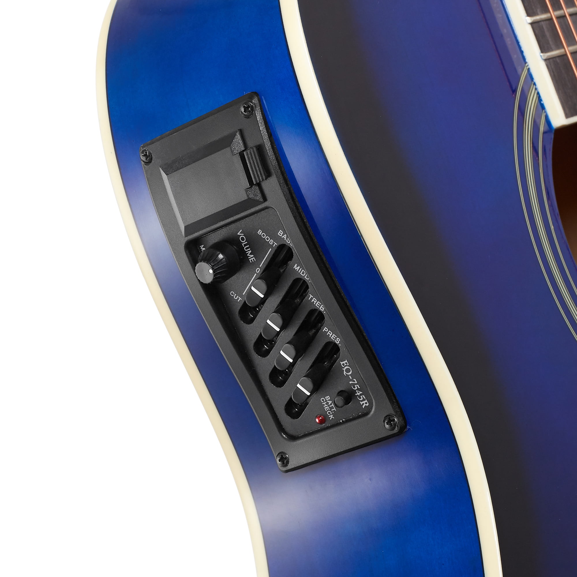 Jameson 41-Inch Full-Size Acoustic Electric Guitar with Thinline Cutaway Design, Blue