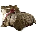 thumbnail image 2 of Chezmoi Collection Seville 9-Piece Jacquard Black Gold Maroon Red Medallion Paisley Oversized Comforter Set, Queen 92"x96", 2 of 5