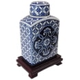 thumbnail image 6 of 9" Blue and White Oriental Rectangular Tea Jar - Oriental Furniture Warehouse, 6 of 8