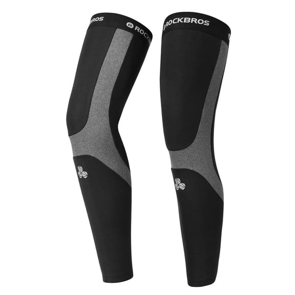 ROCKBROS Winter Thermal Fleece Leg Warmers - Non-Slip Cycling Long Leg Sleeves