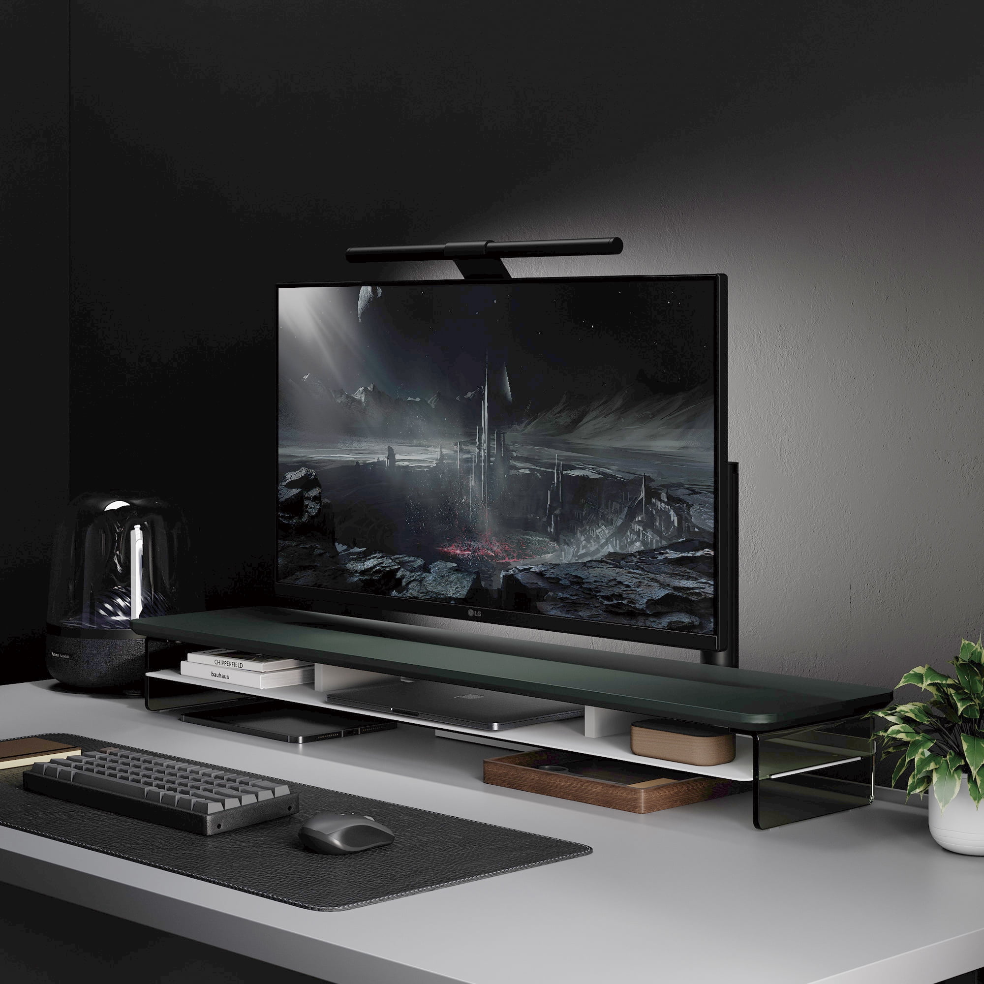 Fenge Acrylic Monitor Stand Riser, 42.5 Inches Dual Acrylic Monitor Stand for 2 Monitors