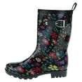 thumbnail image 2 of Shiny floral Printed Jelly Mid Calf Women Rain Boot, 2 of 3