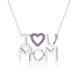 thumbnail image 1 of JeenMata Collar con Colgante de Corazón Abierto Adornado con Piedra Violeta Te Amo Mamá en Oro Blanco de 18 K sobre Plata - Piedra Natal de Febrero - Regalo para Mamá, 1 of 2