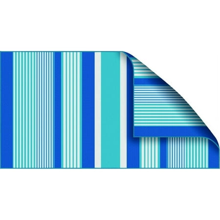 MAINSTAYS BLUE STRIPE PERSONAL BEACH MAT