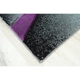 thumbnail image 3 of Premium 3D Hand Carved Modern 2x7 2x8 Runner Rug Contemporary 2305 Grey Gray Purple, 3 of 11