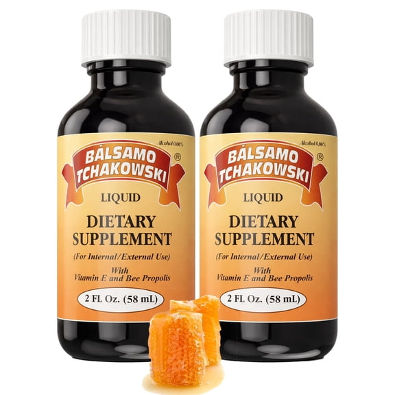 Balsamo Tchakowski Bee Propolis Liquid | Multi-Use Propolis Drops with Vitamin E | Oral & Topical Care | 2-Pack