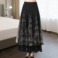thumbnail image 1 of Falda de Baile de Salón para Mujer, Falda Española, Ropa, Vestido de Fiesta, Falda de Danza Del Vientre, Vestido de Tango, Falda Larga Oscilante, Disf Talla S Negro, 1 of 8
