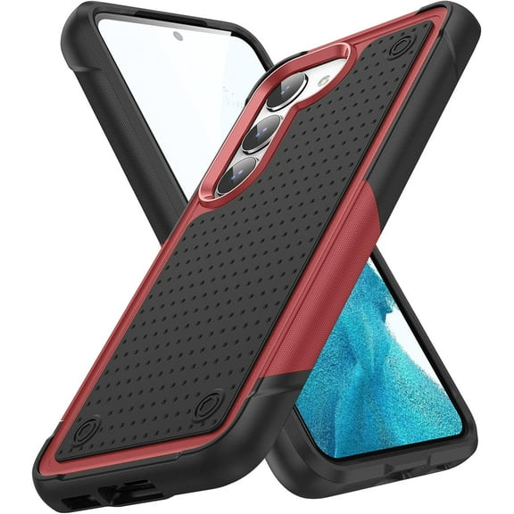 Designed for Samsung Galaxy S23 Plus Case Galaxy S23 Case Gift Militay Grade Drop Protective Rugged Cover Shockproof Case for Galaxy S23 Plus Phone Case for Women Men boy Girl (Red Black)