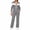 Gray, variant on Women's 2 Piece Full Zip-Up Tracksuit Striped Long Sleeve Jogging Pants with Pockets