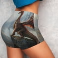 thumbnail image 4 of Balery Autumn Dragon Mountain View Printed Workout Shorts for Women Seamless Scrunch Short Gym Yoga Running Sport Active Exercise Fitness Shorts-Large, 4 of 8