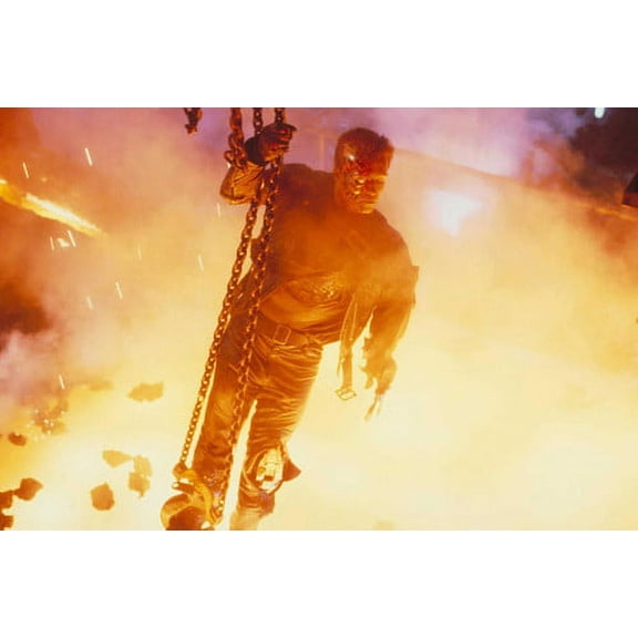 Arnold Schwarzenegger in Terminator 2: Judgment Day lowering into inferno 24x36 Poster