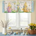 thumbnail image 6 of Valances for Windows Happy Easter Eggs Duck Rod Pocket Short Curtain for Bathroom Living Room Bedroom Blue Plaid Butterfly 1 Panel 42x12in, 6 of 9