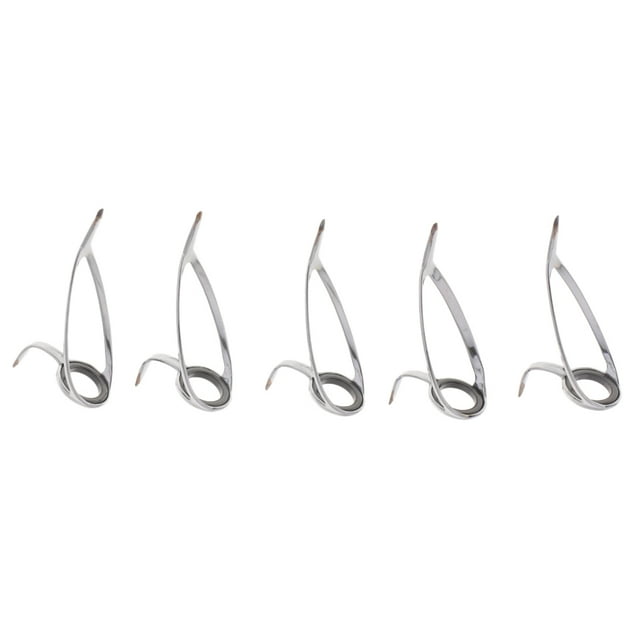 5 uds guías de caña de pescar de acero inoxidable de reparación de caña de anillos SIC de doble pierna Talla 16 kusrkot Anillo de guías de caña de pescar