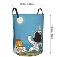 thumbnail image 4 of DouZhe Waterproof Collapsible Large Laundry Baskets, Spaceman Rocket Moon Spaceship Prints Circular Hamper with Handles, 4 of 7