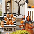 thumbnail image 3 of Sm:)e Welcome Dog Paw Ghost Spider Web Bat Halloween Garden Flag 12 x 18 Inch, Double-Sided Printing, Outdoor Welcome Decor for Fall Yards, 3 of 6