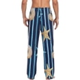 thumbnail image 7 of FREEAMG Men's Pajama Pants with Pockets Sleepwear Lounge Pants Stretch Casual Nautical Starfish Stripe Seashell, 7 of 7