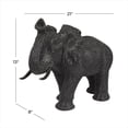thumbnail image 3 of 21" x 13" Black Polystone Elephant Sculpture, by DecMode, 3 of 8
