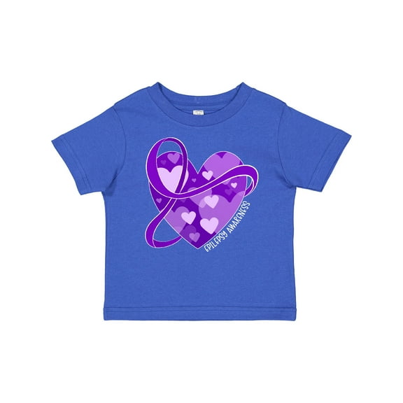 Inktastic Epilepsy Awareness Purple Ribbon Around Heart Boys or Girls Baby T-Shirt