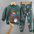 thumbnail image 2 of Mercatoo Boys Girls Christmas 𝐏a𝐣amas 2-Piece Snu𝐠 Fit Cotton Matching Holiday 𝐏js Toddler Baby Santa 𝐂laus 𝐒leepwear, 2 of 3