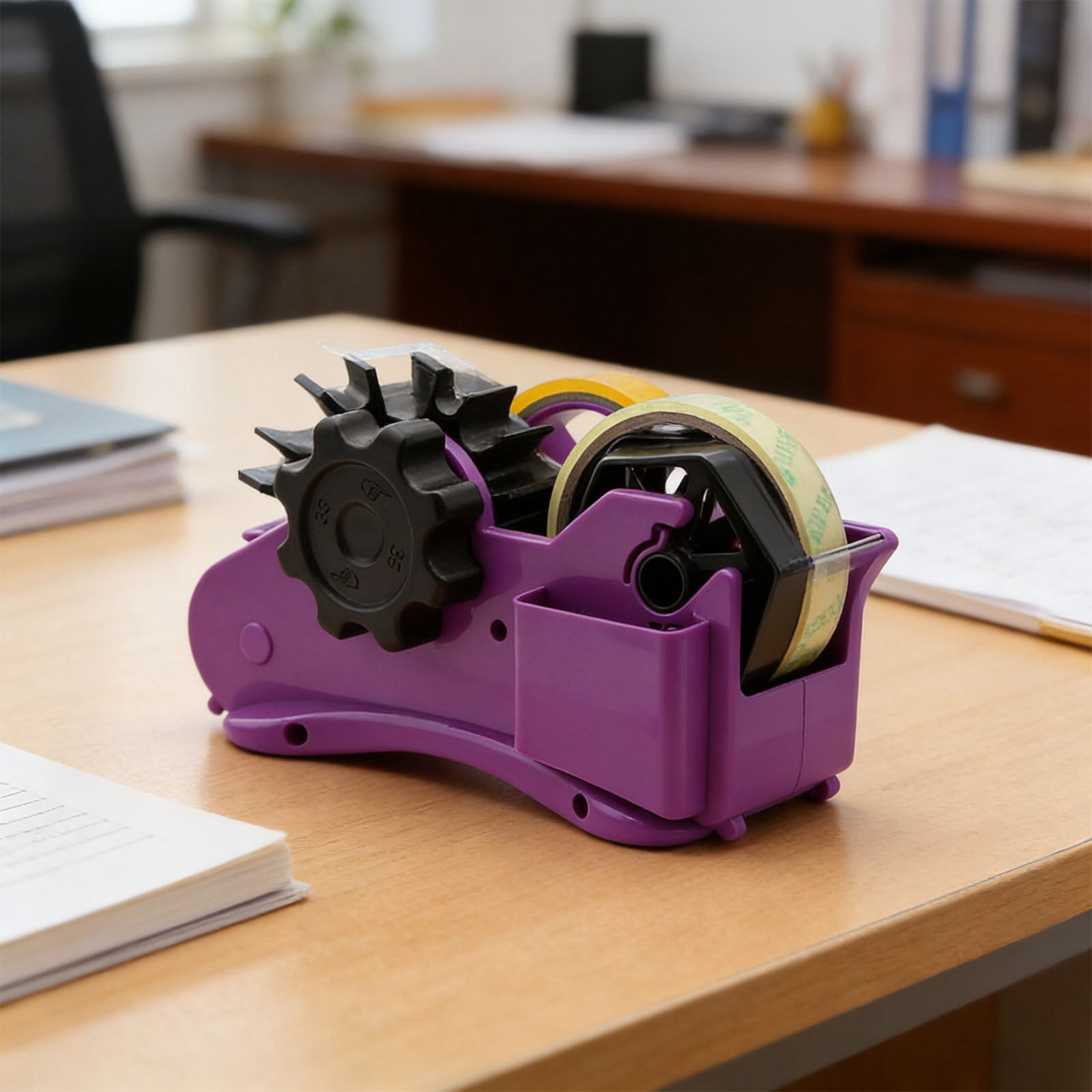 Multi Roll Tape Dispenser Large Portable Desktop Holder With Cutter For Packing Shipping Office Home Use