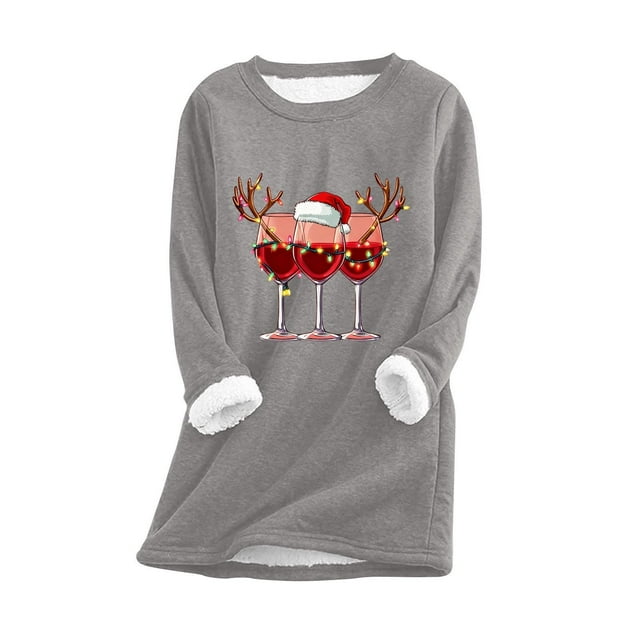 Womens Long Underwear, Sweatshirt with Printed Design for Winter