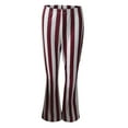 thumbnail image 6 of Bell Bottom Pants for Women High Waist Stretch Stripe Printed Flared Pants Casual Comfy Long Straight Lounge Trousers, 6 of 9
