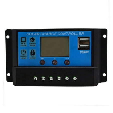Battery Charging Controller - 30A 12V/24V Solar Panel Charger Controller Battery Regulator LCD USB