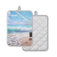 thumbnail image 2 of ALAZA Beach Sea Shells Seastar Pot Holders Set of 2 Heat Resistant Kitchen Oven Mitts, 2 of 7