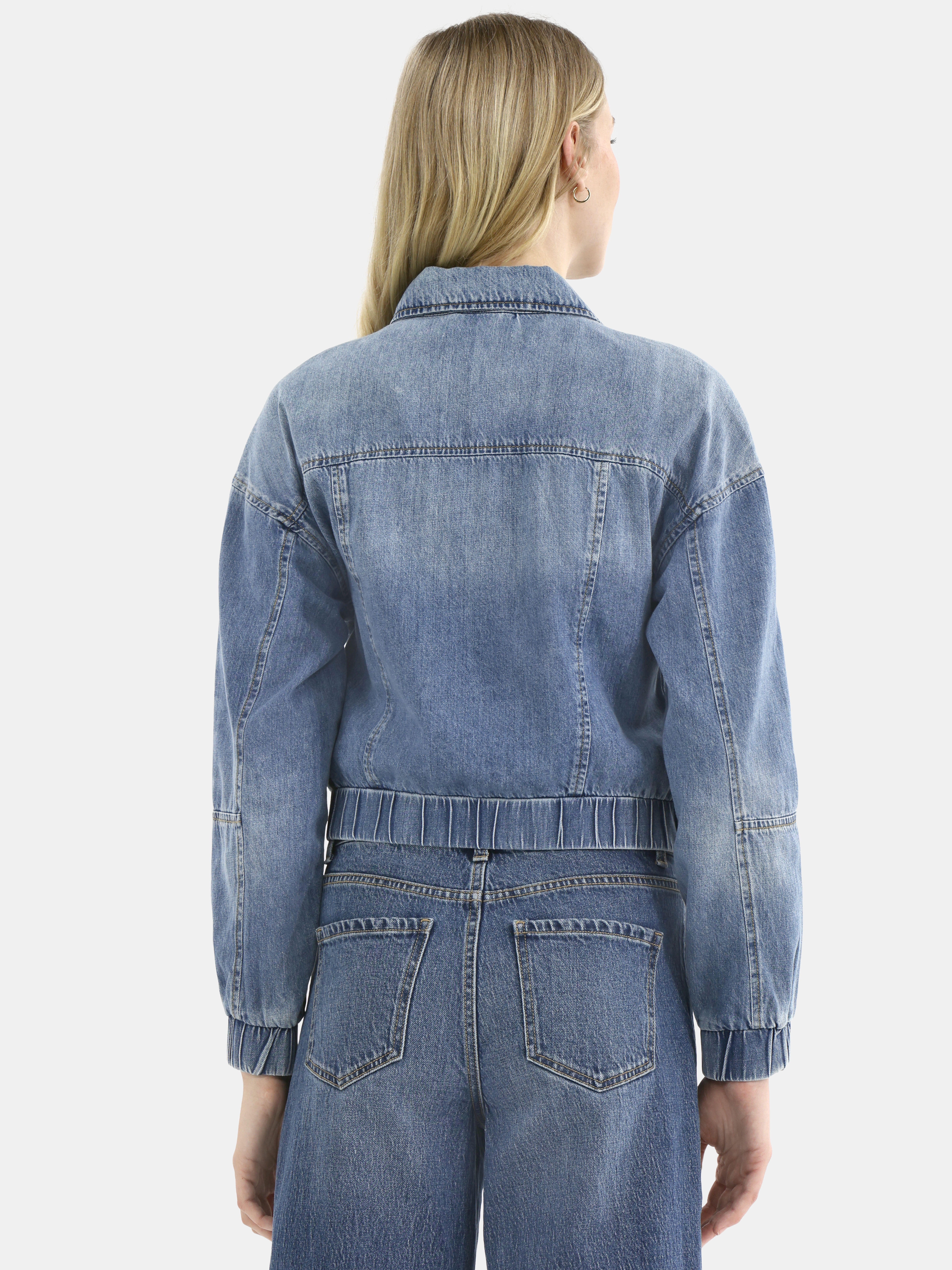 Time and Tru Women's Cotton Denim Bomber Jacket, Sizes XS-XXXL