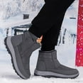 thumbnail image 6 of Gyexs Mens Snow Boots Winter Shoes for Women 2025 Platform Couples Winter Warm Slip On Mid Top Boots Z02 Grey Size 9, 6 of 9