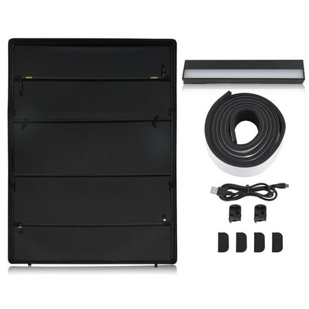 Durable Truck Bed Tonneau Cover Tri-Fold Cargo Bed Cover With Light For Ford