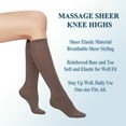 thumbnail image 3 of 3 Pairs Women’s Sheer Knee Massage Socks with Reinforced Toe and Base Stay up Band (Mink), 3 of 9
