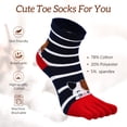 thumbnail image 4 of AMITOFO Toe Socks Women Cute Cat Socks Teen Girls Five Finger Cotton Running Ankle Socks,5 Pairs, 4 of 10