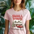 thumbnail image 5 of Small Town Farmhouse Cheer Shirt | Rustic Red Truck Christmas Tee, Navy, Size S, 5 of 6
