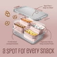 thumbnail image 5 of Cook With Color 4-Compartment Mini Snackle Box, Charcuterie and Snack Container, Divided Serving Tray with Lids, Dishwasher Safe, Pink, 5 of 10