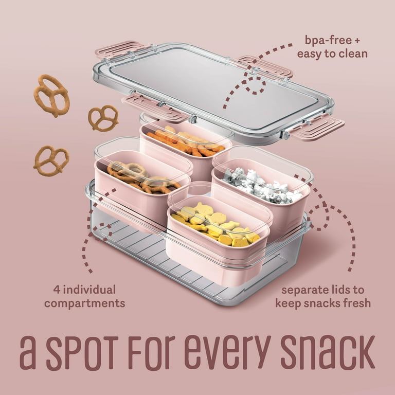 Cook With Color 4-Compartment Mini Snackle Box, Charcuterie and