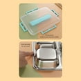 thumbnail image 4 of Stainless Steel Lunch Box, 5 Compartments Bento Lunch Box With Lid, Chopsticks, Spoon, Soup Bowl, Reusable Lunch Container, Portion Control Divided Dinner Tray For School, Office, 4 of 8