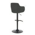 thumbnail image 3 of LumiSource Black Metal, Dark Grey Fabric Upholstered Boyne Bar Stool, 3 of 7