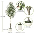 thumbnail image 2 of Yeshouse Olivo artificial de imitación para interior con macetero blanco, hojas verdes y frutos grandes, ideal para decorar hogar, oficina, sala de estar y dormitorio, 2 of 7
