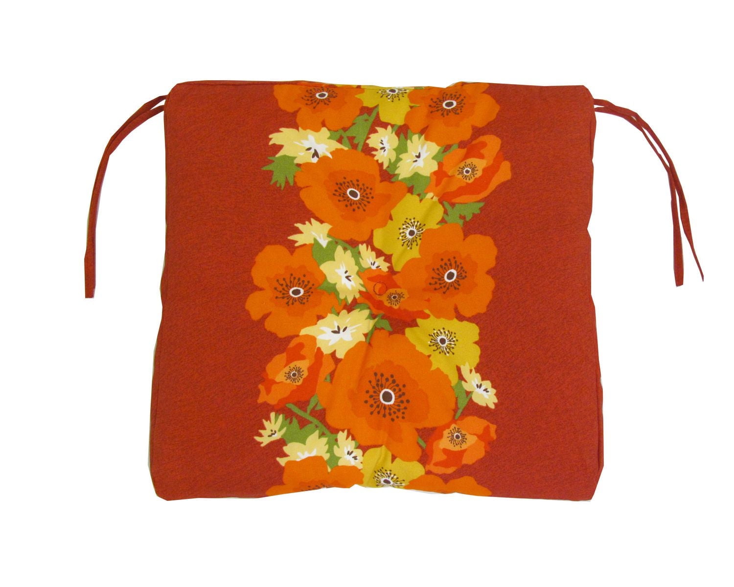 Henryka Red Floral Deluxe Seat Cushion