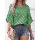 thumbnail image 3 of Camisa Suelta para Mujer,Top De Manga Corta para Mujer Top De Manga Corta De Verano Top De Cuello Redondo para Mujer Eficiencia Óptima, 3 of 6
