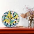 thumbnail image 2 of Yayeee 10" Wall Clock Battery Operated Quartz Round Silent Non-Ticking Home Decor, Yellow Mountains, 2 of 6