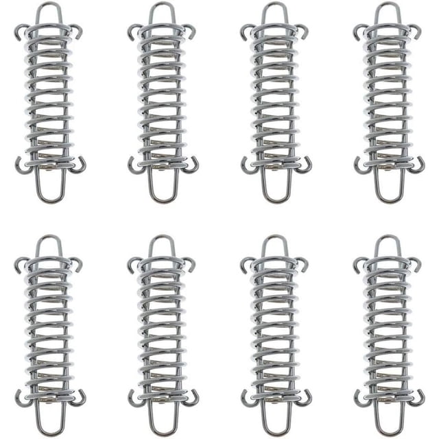Laisse pour Chien Amortisseur, Ressort à Boucle en Acier Inoxydable Résistant à la Rouille pour Randonnée en Plein Air Camping et Dressage de Chien, Parfait pour la Plage et les Conditions de Vent Fort, 8 Pcs