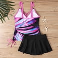 thumbnail image 6 of Qingpeng Plus Size Two Piece Tankini Swimsuits for Women Stripe Printed Top and High Waisted Dress Bathing Suit Modest Swimwear, 6 of 6