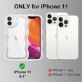 thumbnail image 2 of Compatible with iPhone 11 Case, Cute Curly Wave Frame Shape with Plating Edge, Camera Lens Cover & Soft TPU Silicone Heavy Duty Shockproof Protection Clear Phone case for iPhone 11, Clear, 2 of 8