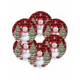 thumbnail image 7 of 13 Inch Round Placemats Set of 6, Red Plaid Christmas Non Slip Heat Insulation PP Table Mats, Snowman Snowflake Gifts Xmas Tree Washable Place Mats for Kitchen Dining Party Table Decor, 7 of 7