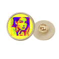 thumbnail image 1 of Comely Frail Vogue Simple Countenance Round Metal Golden Pin Brooch Clip, 1 of 3