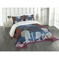 thumbnail image 3 of Ambesonne Movie Theater Quilted Bedspread Set 3 Pcs, Skeleton Family, Queen Size, Multicolor, 3 of 5