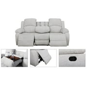 Pon Living Furniture Inc 2 Piece Glam Flannelette Reclining Living Room Set Grey White
