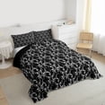 thumbnail image 3 of Feelyou Black Tribal Damask Twin Comforter Sets, Boho Gothic Ghost Bedding Set, 2pcs, 3 of 8